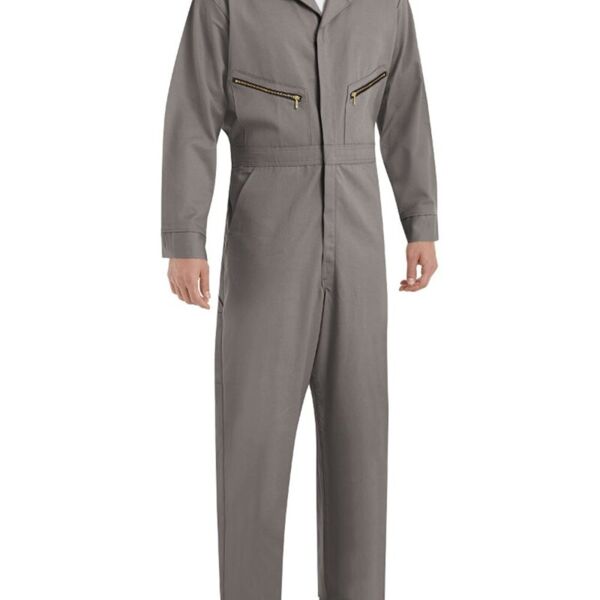 Zip-Front Cotton Coverall Long Sizes Thumbnail